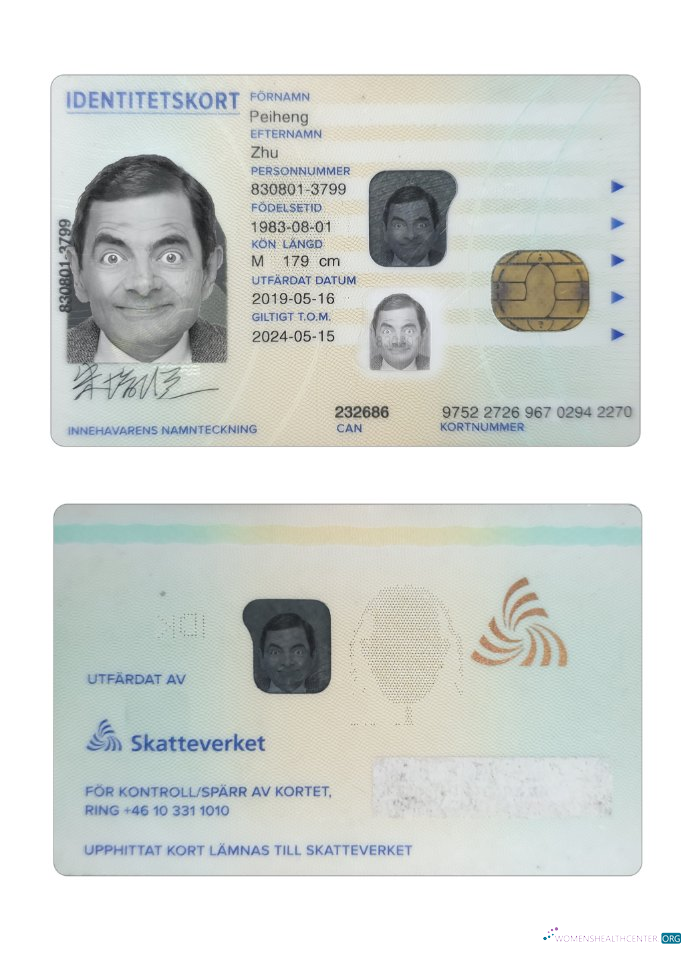 Download Sweden ID card 2019 present Photoshop template